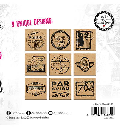 ABM-SI-STAMP595 - Art by Marlene - Wooden Stamp Set Rubber stamps Signature Collection nr.595 - Wooden Stamps - Detail 1