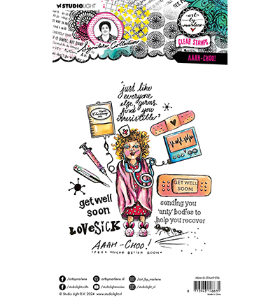 ABM-SI-STAMP596 - Art by Marlene - Aaah Choo! Signature Collection nr.596 - Bon rétablissement - Detail 1