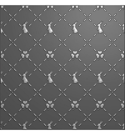 EF3D086 - Nellie's Choice - Bunny's and Clovers - 3D Embossing Folders - Detail 1