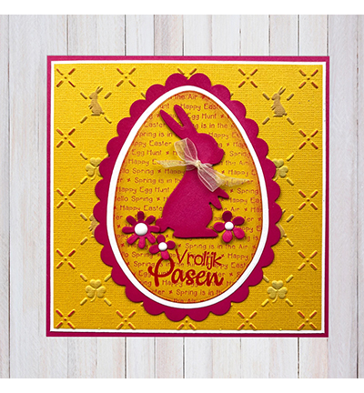 EF3D086 - Nellie's Choice - Bunny's and Clovers - 3D Embossing Folders - Detail 2