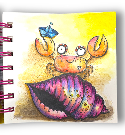 ABM-SI-STAMP649 - Art by Marlene - Underwater party Signature Collection nr.649 - La mer / plage - Detail 1