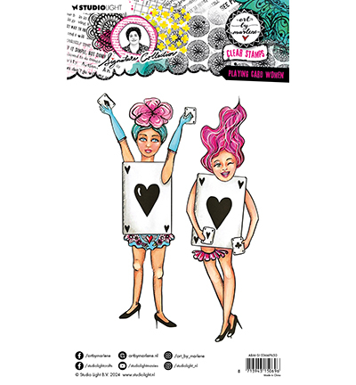 ABM-SI-STAMP650 - Art by Marlene - Playing card women Signature Collection nr.650 - Sport - Detail 1