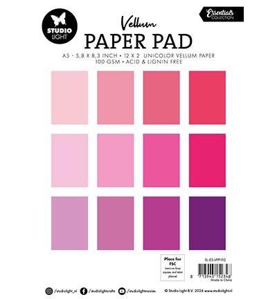 SL-ES-VPP192 - StudioLight - Vellum Paper Pad Unicolor paper Essentials nr.192 - Vellum Paper Pad - Detail 1