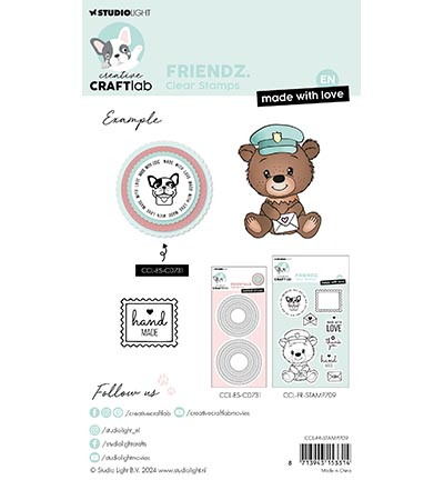 CCL-FR-STAMP709 - CraftLab - EN Made with love Friendz nr.709 - Courrier/lettre - Detail 1