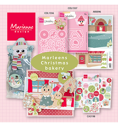 COL1557 - Marianne Design - Bagtopper Snowman by Marleen - Noël, hiver - Detail 2