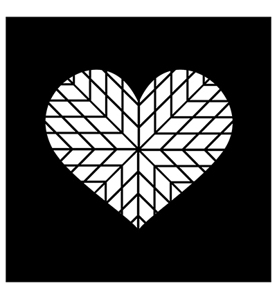 MMS4K-079 - Nellie's Choice - Geo Heart - Mixed Media Stencils - Detail 1