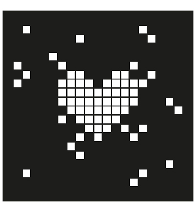 MMS4K-084 - Nellie's Choice - Pixel Heart - Mixed Media Stencils - Detail 1