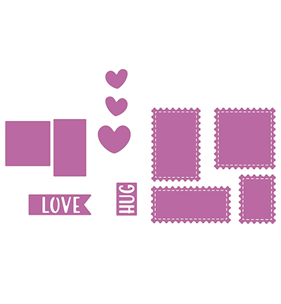 SD334 - Nellie's Choice - Postal Stamps with Hearts - Armour - Detail 1