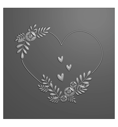 EF3D104 - Nellie's Choice - Flower Heart - 3D Embossing Folders - Detail 1