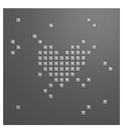 EF3D109 - Nellie's Choice - Pixel Heart - 3D Embossing Folders - Detail 1