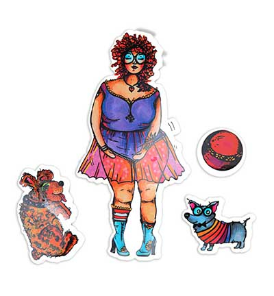 ABM-SI-STAMP701 - Art by Marlene - Doggie diva Signature Collection nr.701 - Personages - Detail 4