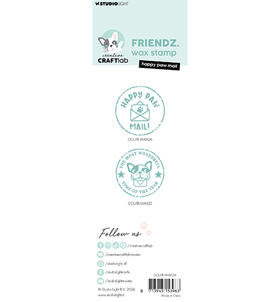 CCL-FR-WAX26 - CraftLab - Happy paw mail Friendz nr.26 - Wax Stamp with handle - Detail 1