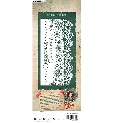 JMA-FN-MASK303 - Jenine's - Snowy border Festive Nostalgia nr.303 - Noël, hiver - Detail 2