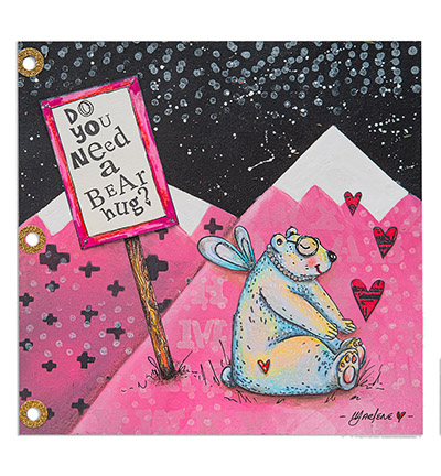 ABM-SI-STAMP747 - Art by Marlene - Bear hugs Signature Collection nr.747 - Amour, amitie - Detail 3