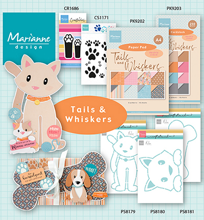 PK9202 - Marianne Design - Tails & Whiskers - A4 - Pretty Papers Blocks - Detail 3