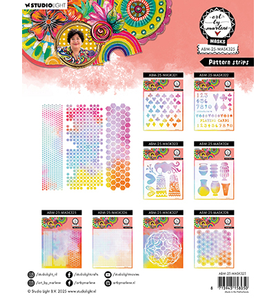 ABM-25-MASK325 - Art by Marlene - Pattern Stripes Art By Marlene nr.325 - Nid d'abeille - Detail 2