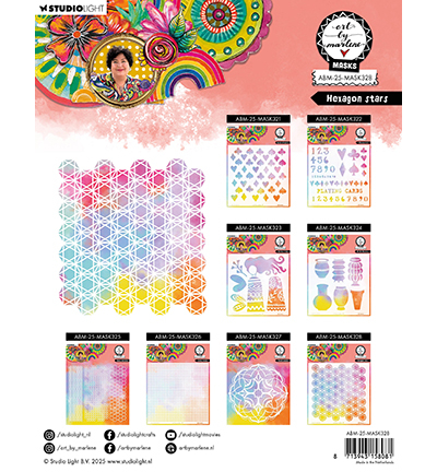 ABM-25-MASK328 - Art by Marlene - Hexagon Stars Art By Marlene nr.328 - Diamant - Detail 1