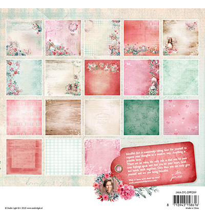 JMA-SYL-DPP289 - Jenine's - Paper Pad Backgrounds Sending You Love nr.289 - Designer Paper Pad - Detail 2