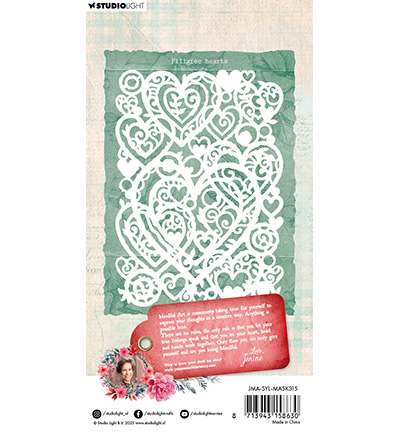 JMA-SYL-MASK315 - Jenine's - Filigree Hearts Sending You Love nr.315 - Amour - Detail 1