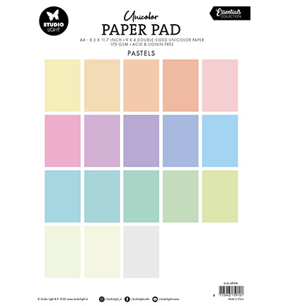 SL-ES-UPP298 - StudioLight - Unicolor Paper Pad Pastels Tones Essentials nr.298 - Paper Pad Unicolor - Detail 1 SL-ES-UPP298 - StudioLight - Unicolor Paper Pad Pastels Tones Essentials nr.298 - Paper Pad Unicolor - Detail 1