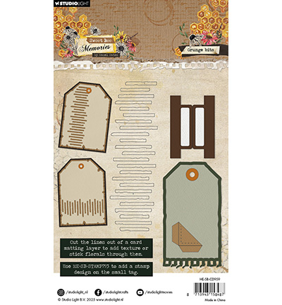 HE-SB-CD959 - Hazel Eaton - Grunge Bits Sweet Bee Memories nr.959 - Cadres, Etiquettes, Billets - Detail 2