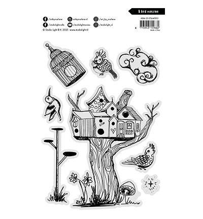 ABM-25-STAMP815 - Art by Marlene - A bird mansion Art by Marlene nr.815 - Animaux - Detail 2