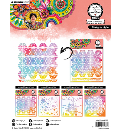 ABM-25-MASK330 - Art by Marlene - Hexagon style Art by Marlene nr.330 - Diamant - Detail 3