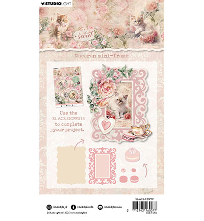 SL-ACS-CD999 - StudioLight - Macaron mini-frame A Cat's Secret nr.999 - Cadre / border - Detail 2