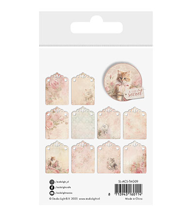 SL-ACS-TAG09 - StudioLight - Tags ATC, 250 gsm paper A Cat's Secret nr.09 - Paper Tags - Detail 2