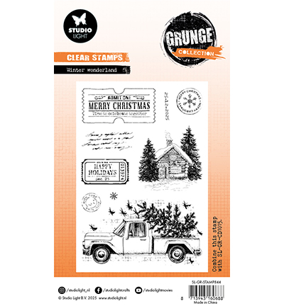 SL-GR-STAMP844 - StudioLight - Winter wonderland Grunge Collection nr.844 - Noël, hiver - Detail 2