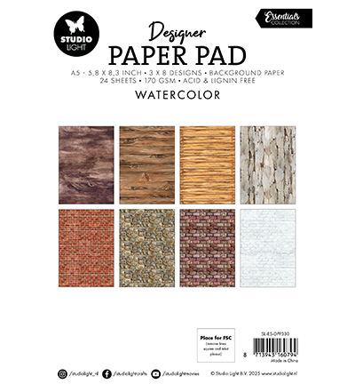 SL-ES-DPP330 - StudioLight - Designer Paper Pad Watercolor Essentials nr.330 - Design Paper Pad - Detail 2 SL-ES-DPP330 - StudioLight - Designer Paper Pad Watercolor Essentials nr.330 - Design Paper Pad - Detail 2