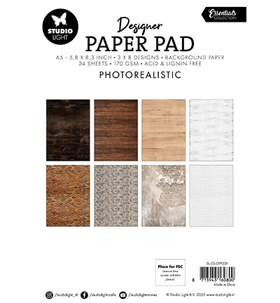 SL-ES-DPP331 - StudioLight - Designer Paper Pad Photorealistic Essentials nr.331 - Design Paper Pad - Detail 2 SL-ES-DPP331 - StudioLight - Designer Paper Pad Photorealistic Essentials nr.331 - Design Paper Pad - Detail 2