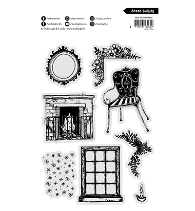 ABM-25-STAMP866 - Art by Marlene - Scene building Art by Marlene nr.866 - Noël, hiver - Detail 2