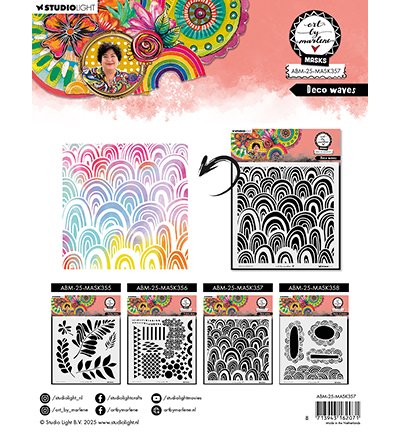 ABM-25-MASK357 - Art by Marlene - Deco waves Art by Marlene nr.357 - Vagues - Detail 1