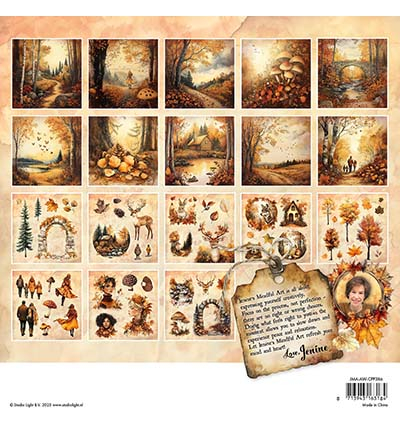 JMA-AW-CPP386 - Jenine's - Backgrounds & elements Autumn In The Woods nr. 386 - Collage Paper Pad - Detail 4