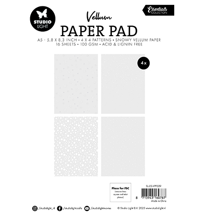 SL-ES-VPP329 - StudioLight - Snowflakes Essentials nr. 329 - Paper Pad Vellum - Detail 1