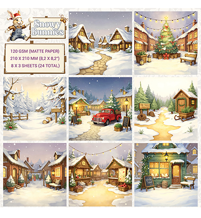 CCOA-BUNNY-01 - Creative CutOuts - Snowy Bunnies 01 - Snowy Bunnies - Detail 1