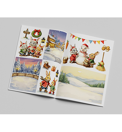 CCOBOEK-005 - Creative CutOuts - Snowy Bunnies Boek - Snowy Bunnies - Detail 1