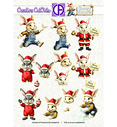 CCOBOEK-005 - Creative CutOuts - Snowy Bunnies Boek - Snowy Bunnies - Detail 2