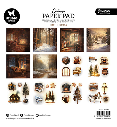 SL-ES-CPP409 - StudioLight - Hot Cocoa Essentials nr. 409 - Collage Paper Pad - Detail 2