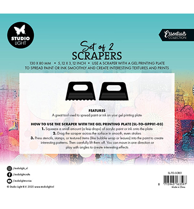 SL-TO-SCR01 - StudioLight - SL Scrapers set of 2 Tools nr. 01 - Mixed Media Kam - Detail 1