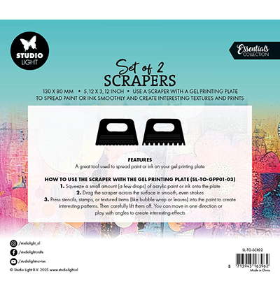 SL-TO-SCR02 - StudioLight - SL Scrapers set of 2 Tools nr. 02 - Mixed Media Kam - Detail 1