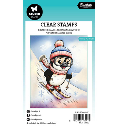 SL-ES-STAMP897 - StudioLight - Skiing penguin Essentials nr. 897 - Noël, hiver - Detail 1