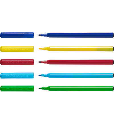 FC-554201 - Faber Castell - Feutre assortis en étui carton – 12 pcs - - Detail 1 FC-554201 - Faber Castell - Feutre assortis en étui carton – 12 pcs - - Detail 1