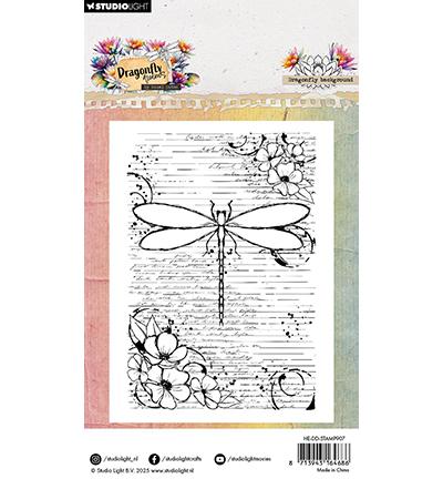 HE-DD-STAMP907 - Hazel Eaton - Dragonfly background Dragonfly Dreams nr. 907 - Papillons, insectes - Detail 2