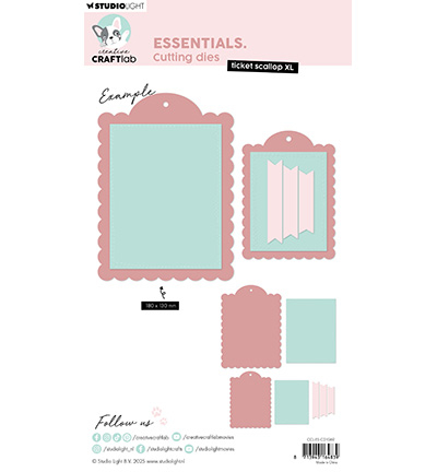 CCL-ES-CD1069 - CraftLab - Ticket scallop XL Essentials nr. 1069 - Cadres, Etiquettes, Billets - Detail 2
