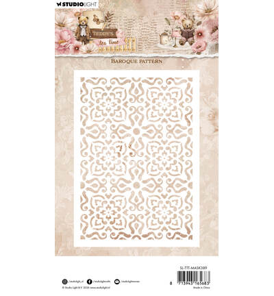 SL-TTT-MASK389 - StudioLight - Baroque pattern Teddy's Tea Time nr. 389 - Fevrier 2026 - Detail 2