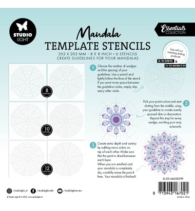 SL-ES-MASK399 - StudioLight - Mandala template stencils Essentials nr. 399 - Mandala - Detail 5