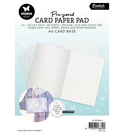 SL-ES-PP444 - StudioLight - Card Paper Pad pre-scored white cards Essentials nr. 444 - Paper Pad Pre-scored Card - Detail 2