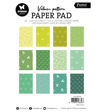 SL-ES-VPPP449 - StudioLight - Spring green print Essentials nr. 449 - Paper Pad Vellum - Detail 1